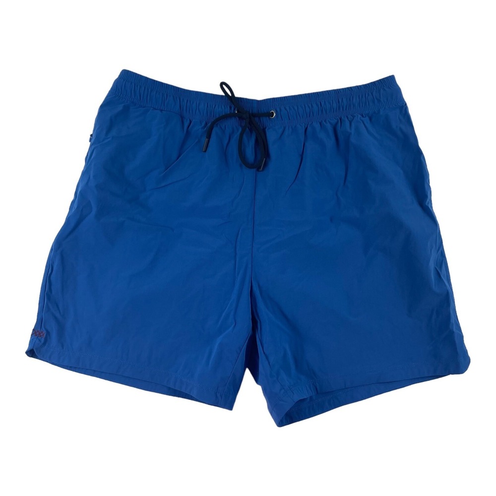 Rhone Mens Solid Blue Lined Athletic Swim Trunks Shorts XL